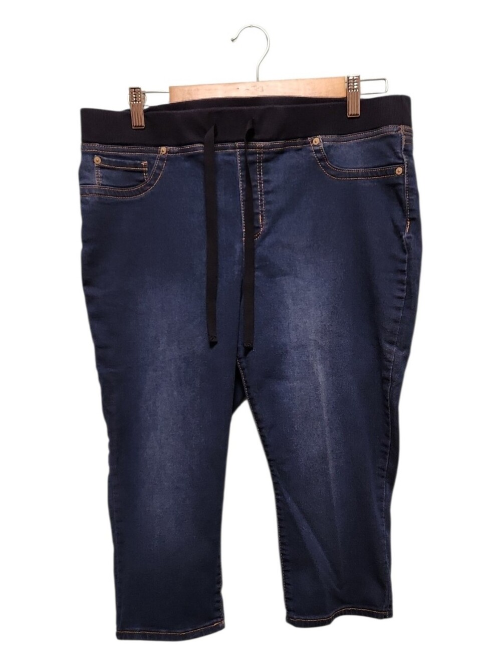 Gloria Vanderbilt - Dark Blue Women’s Pull-On Stretch Short Jeans 16 Petite